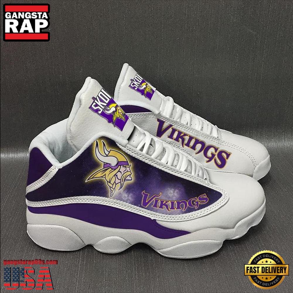 NFL Minnesota Vikings Ver 1 Air Jordan 13 Sneaker NFL Minnesota Vikings Ver 1 Air Jordan 13 Sneaker