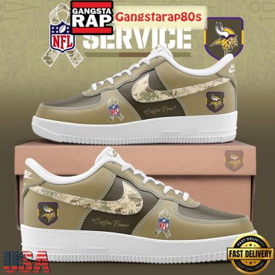 Minnesota Vikings Salute To Service Limited Edition Custom Air Force 1 Sneakers Shoes