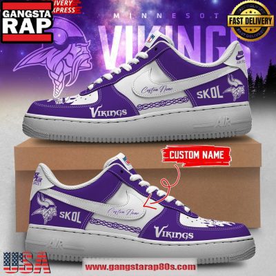 Minnesota Vikings SKOL 2025 Personalized Air Force 1 Shoes Running Sneakers