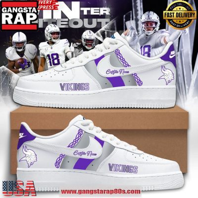 Minnesota Vikings Winter Whiteout Air Force 1 Shoes Running Sneakers