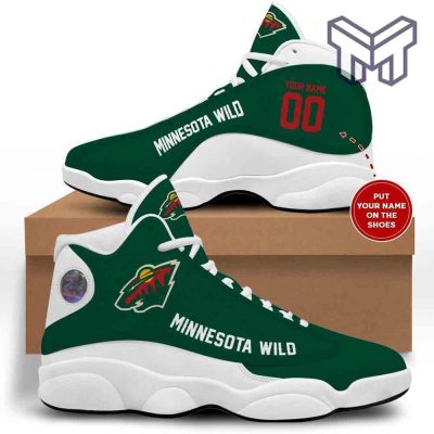 Minnesota Wild Air Jordan 13,Nhl Retro White Black J13 Shoes Custom Shoes
