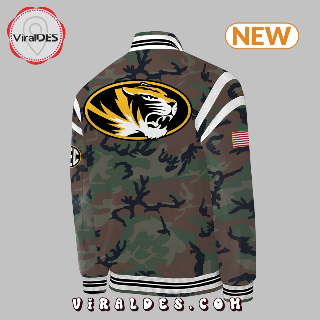 Mizzou Football 2024 Military Appreciation Baseball Jacket Mizzou Football 2024 Military Appreciation Baseball Jacket