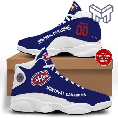 Montreal Canadiens Air Jordan 13,Nhl Retro White Black J13 Shoes Custom Shoes
