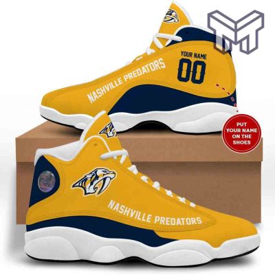 Nashville Predators Air Jordan 13,Nhl Retro White Black J13 Shoes Custom Shoes