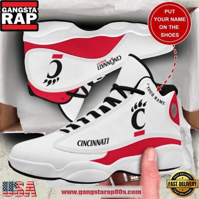 NCAA Cincinnati Bearcats Custom Name White Air Jordan 13 Shoes Running Sneakers For Men And Women