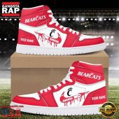 NCAA Cincinnati Bearcats Grunge Style Custom Name Air Jordan 1 Hightop Shoes