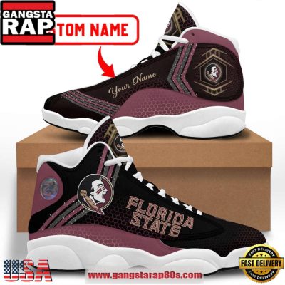 NCAA Florida State Seminoles Custom Name Garnet Black Air Jordan 13 Shoes Running Sneakers