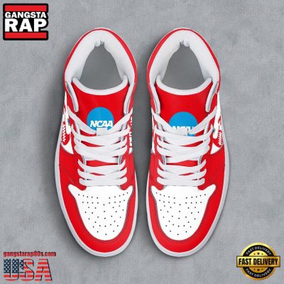 NCAA Kansas Jayhawks Grunge Style Custom Name Air Jordan 1 Hightop Shoes
