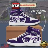 NCAA Kansas State Wildcats Custom Name Air Jordan 1 Shoes Running Sneakers