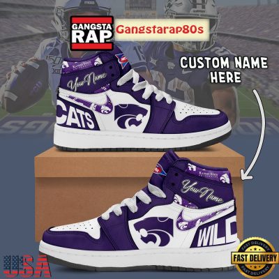 NCAA Kansas State Wildcats Custom Name Air Jordan 1 Shoes Running Sneakers