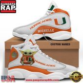 NCAA Miami Hurricanes Custom Name Air Jordan 13 Shoes Running Sneakers