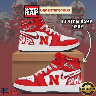 NCAA Nebraska Cornhuskers Custom Name Air Jordan 1 Shoes Running Sneakers