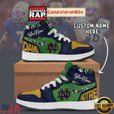 NCAA Notre Dame Fighting Irish Custom Name Air Jordan 1 Shoes Running Sneakers