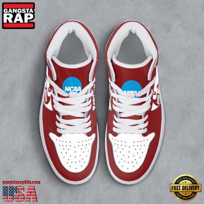 NCAA Oklahoma Sooners Grunge Style Custom Name Air Jordan 1 Hightop Shoes