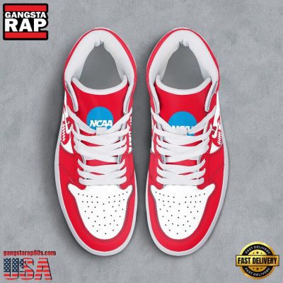 NCAA Rutgers Scarlet Knights Grunge Style Custom Name Air Jordan 1 Hightop Shoes