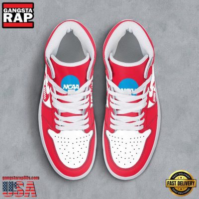NCAA SMU Mustangs Grunge Style Custom Name Air Jordan 1 Hightop Shoes