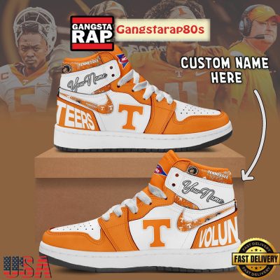 NCAA Tennessee Volunteers Custom Name Air Jordan 1 Shoes Running Sneakers