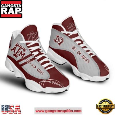 NCAA Texas A&M Aggies Maroon Grey Air Jordan 13 Shoes Running Sneakers