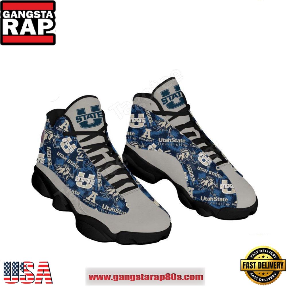 NCAA Utah State Aggies Logo Air Jordan 13 Shoes Running Sneakers NCAA Utah State Aggies Logo Air Jordan 13 Shoes Running Sneakers