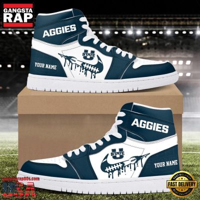 NCAA Utah State Aggies Sport Team CustomAir Jordan 1 Running Sneakers Shoes