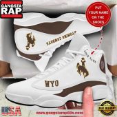NCAA Wyoming Cowboys Custom Name White Air Jordan 13 Shoes Running Sneakers For Men And Women
