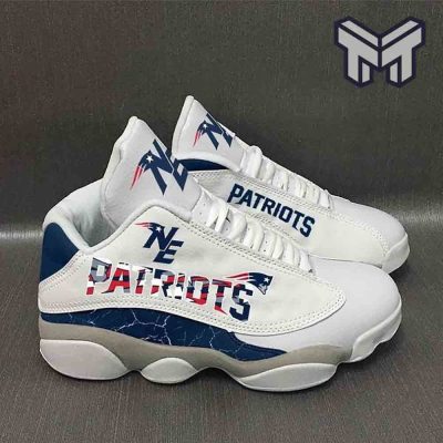 New England Patriots Air Jordan 13,Nfl Fans Sport White Black J13 Shoes Type01