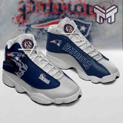 New England Patriots Air Jordan 13,Nfl Fans Sport White Black J13 Shoes Type02