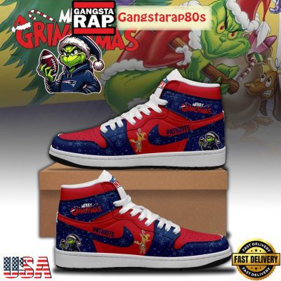 New England Patriots x Merry Grinchmas Special Edition Air Jordan 1 Sneakers Shoes