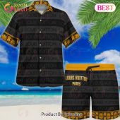 New Louis Vuitton Black Mix Gold Trending 2023 Hawaiian Shirt Beach Shorts 1 7gprl.jpg - demo10