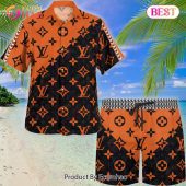 New Louis Vuitton Black Mix Orange Hot Color Summer 2023 Hawaiian Shirt Beach Shorts 1 U4nuq.jpg - demo10