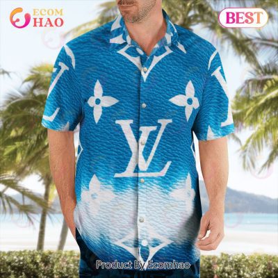 NEW Louis Vuitton Blue Color Trending Summer 2023 Hawaiian Shirt & Beach Shorts