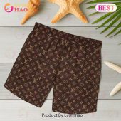 New Louis Vuitton Brown Color Hawaiian Shirt Beach Shorts 5 Yifhk.jpg - demo10