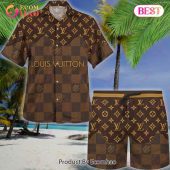 New Louis Vuitton Paris Brown Color Hawaiian Shirt Beach Shorts 1 Fxw0n.jpg - demo10