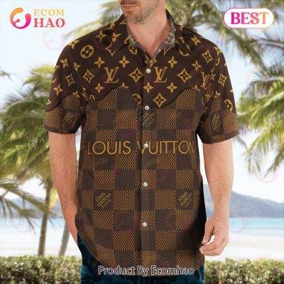 NEW Louis Vuitton Paris Brown Color Hawaiian Shirt & Beach Shorts