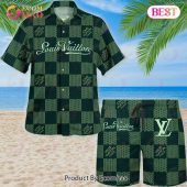 New Louis Vuitton Paris Green Color Hawaiian Shirt Beach Shorts 1 1jqri.jpg - demo10