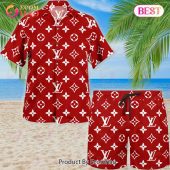 New Louis Vuitton Red Color Hawaiian Shirt & Beach Shorts Pic Of The Century - demo10