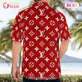 New Louis Vuitton Red Color Hawaiian Shirt Beach Shorts 3 Veeke.jpg - demo10