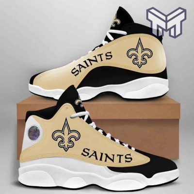 New Orleans Saints Air Jordan 13,Nfl Big Logo Fans Sport Shoes Team White Black J13 Shoes