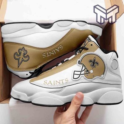New Orleans Saints Air Jordan 13,Nfl Fans Sport White Black J13 Shoes Type02