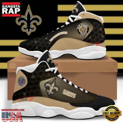 NFL New Orleans Saints New Design Air Jordan 13 Running Sneakers Shoes