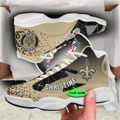New Orleans Saints NFL Custom Name Retro Jordan 13 Shoes