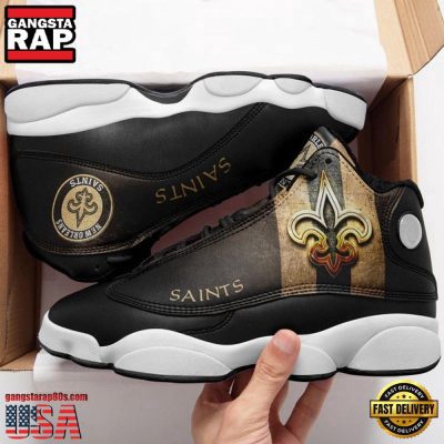 NFL New Orleans Saints Sport New Design Air Jordan 13 Running Sneakers Shoes
