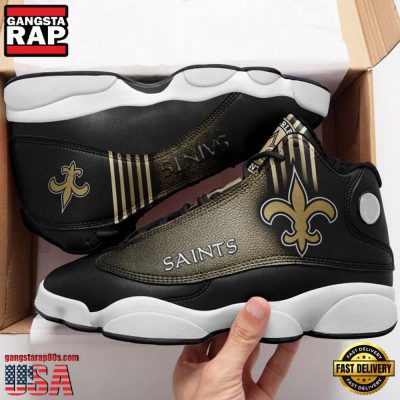 NFL New Orleans Saints Team New Design Air Jordan 13 Running Sneakers Shoes