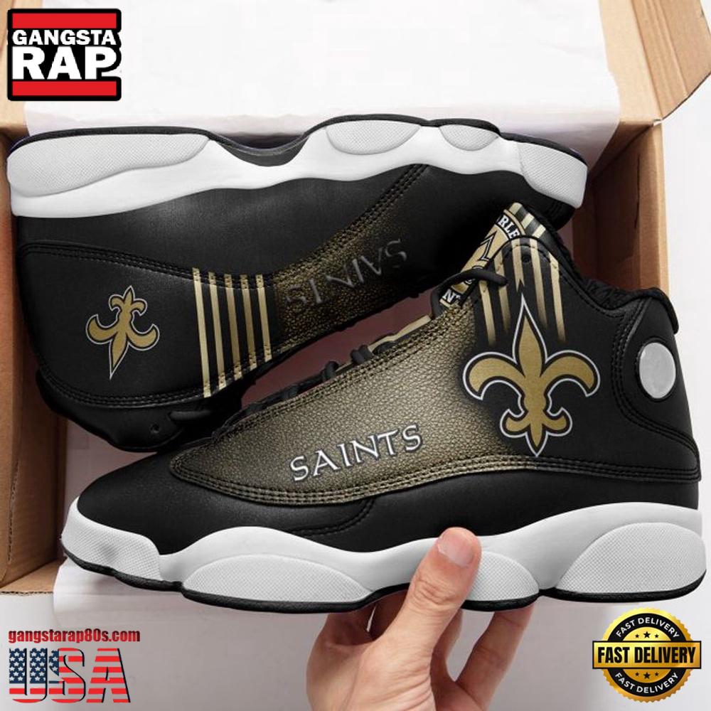 NFL New Orleans Saints Team New Design Air Jordan 13 Running Sneakers Shoes NFL New Orleans Saints Team New Design Air Jordan 13 Running Sneakers Shoes
