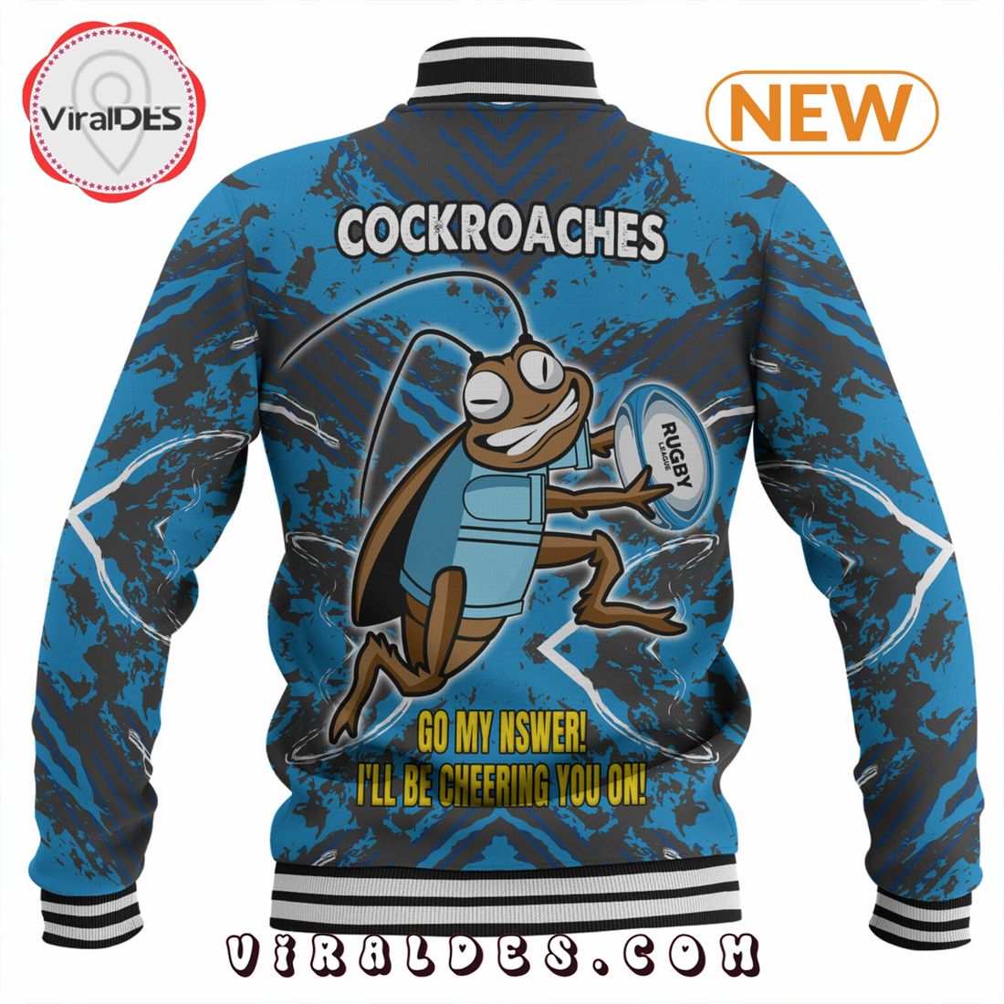 New South Wales Cockroaches Patterns Tough Fan Rugby Baseball Jacket New South Wales Cockroaches Patterns Tough Fan Rugby Baseball Jacket