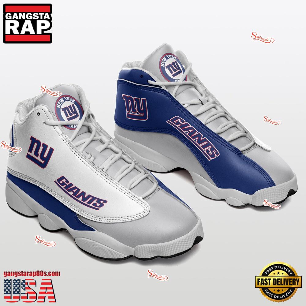 NFL New York Giants New Design Air Jordan 13 Running Sneakers Shoes For Fans NFL New York Giants New Design Air Jordan 13 Running Sneakers Shoes For Fans