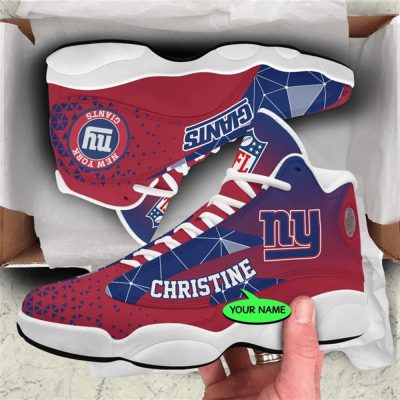 New York Giants NFL Custom Name Retro Jordan 13 Shoes