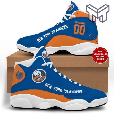 New York Islanders Air Jordan 13,Nhl Retro White Black J13 Shoes Custom Shoes