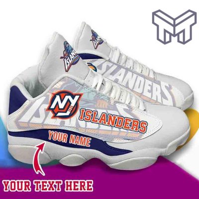 New York Islanders Air Jordan 13,Nyi Nhl Retro White Black J13 Shoes Custom Shoes