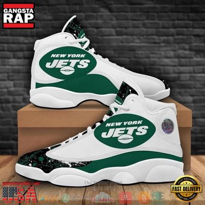 New York Jets Football NFL Big Logo 6 Air Jordan 13 Sneakers Shoes Shoes